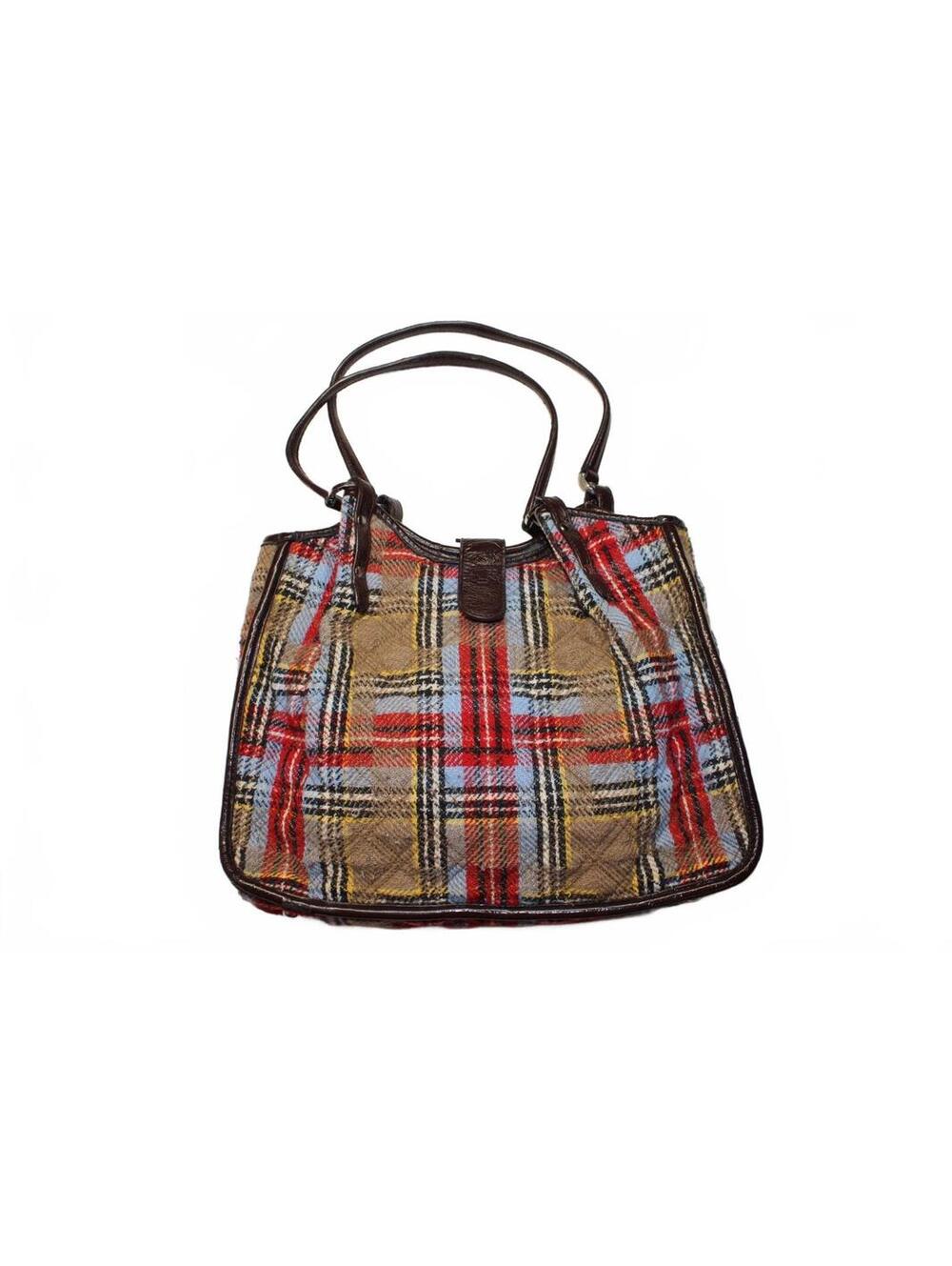 Vera Bradley Highlands Plaid Quilted Wool Shoulder Bag Purse Vintage Retro